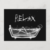 Bath Tub X-Ray Skeleton Preto e Branco