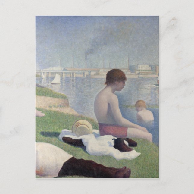 Cartão Postal Bathers Georges Seurat Neo Impressionista (Frente)