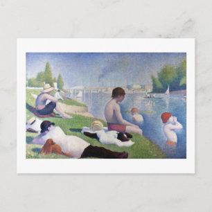 Cartão Postal Bathers in Asnieres, Seurat