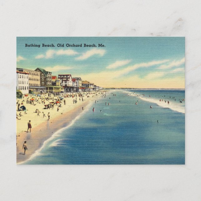 Cartão Postal Bathing Beach, Old Orchard Beach, Maine (Frente)