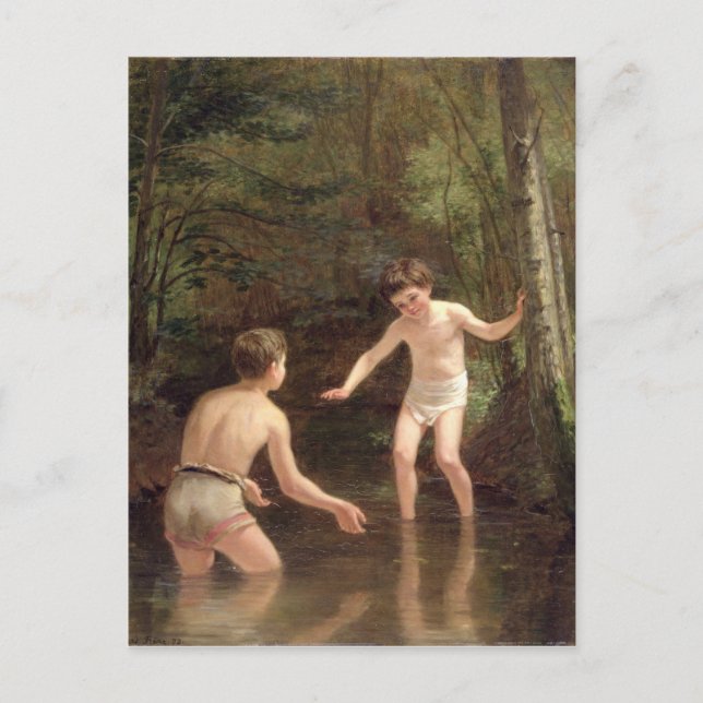 Cartão Postal Bathing Boys, 1873 (Frente)