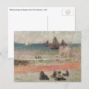 Cartão Postal Bathing Dieppe de Paul Gauguin, Vintage Fine Art