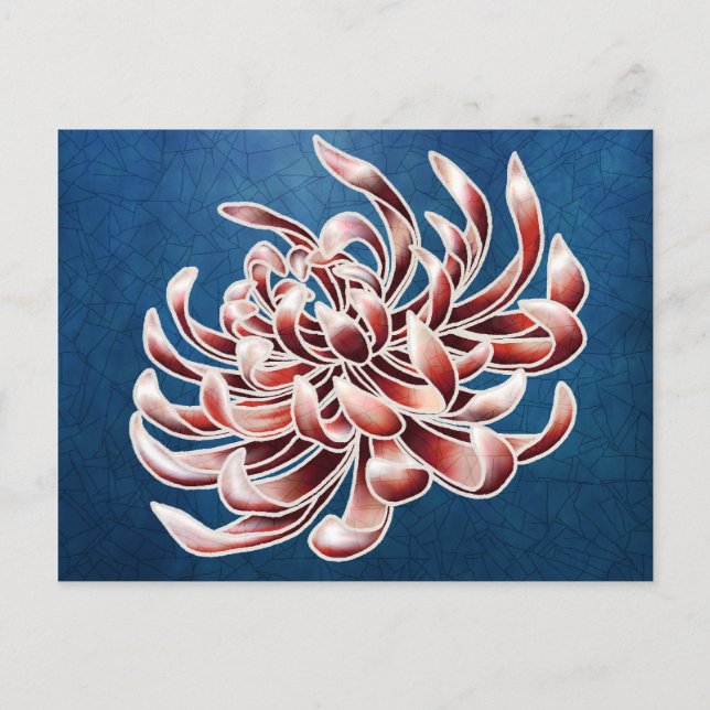 Cartão Postal Batik Chrysanthemum (Frente)