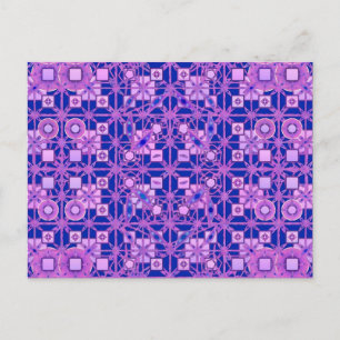Cartão Postal Batik Tribal - tons de roxo