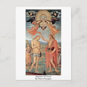 Cartão Postal Batismo Do Cristo Por Pietro Perugino