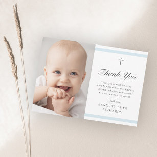 Cartão Postal Batismo dos Meninos Modernos de Elegância Obrigado