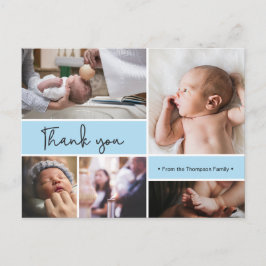 Cartão Postal Batismo personalizado para bebês Obrigado Colagem
