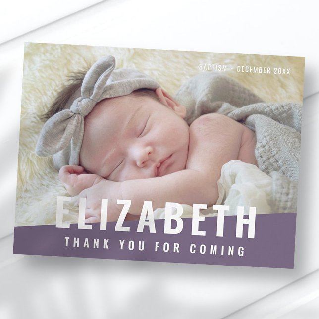 Cartão Postal Batismo Simples Foto De Cor Brilhante Moderna Muit (Criador carregado)