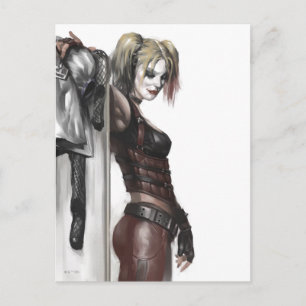 Cartão Postal Batman Arkham Ilustração de Harley Quinn