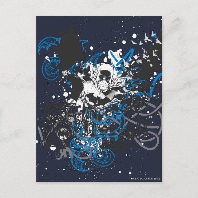 Cartão Postal Batman com Colagem de Knotwork (Frente)