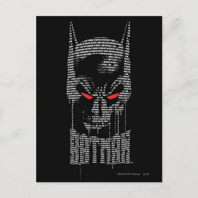Cartão Postal Batman Com Mantra (Frente)