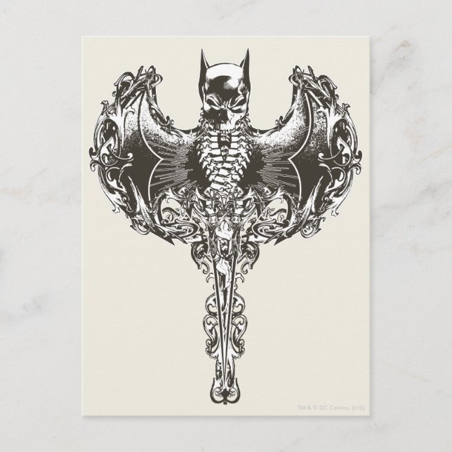 Cartão Postal Batman Cowl and Skull Crest (Frente)