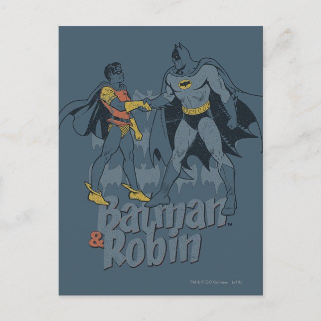 Cartão Postal Batman E Robin - Gráfico Em Dificuldade (Frente)