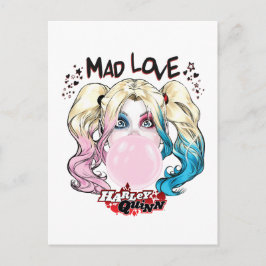 Cartão Postal Batman | Mad Love Harley Quinn Chewing Bubble Gum