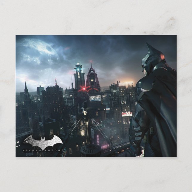 Cartão Postal Batman Olhando Sobre Cidade (Frente)