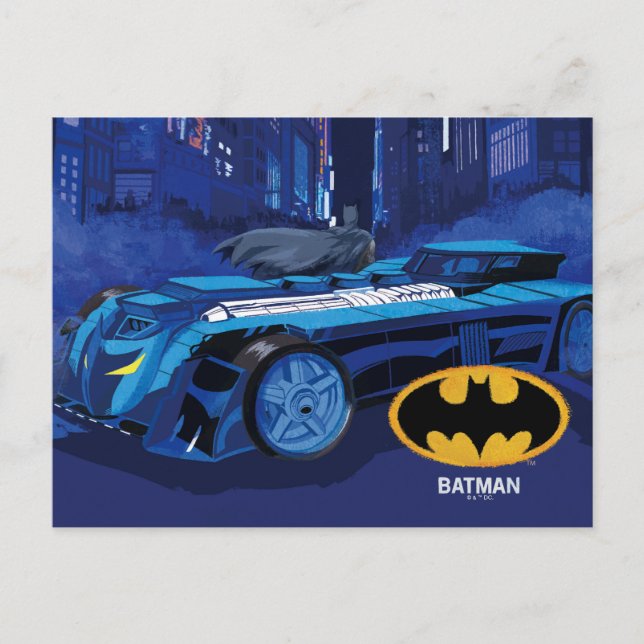 Cartão Postal Batman Patrulha Noturna da Cidade de Gotham (Frente)