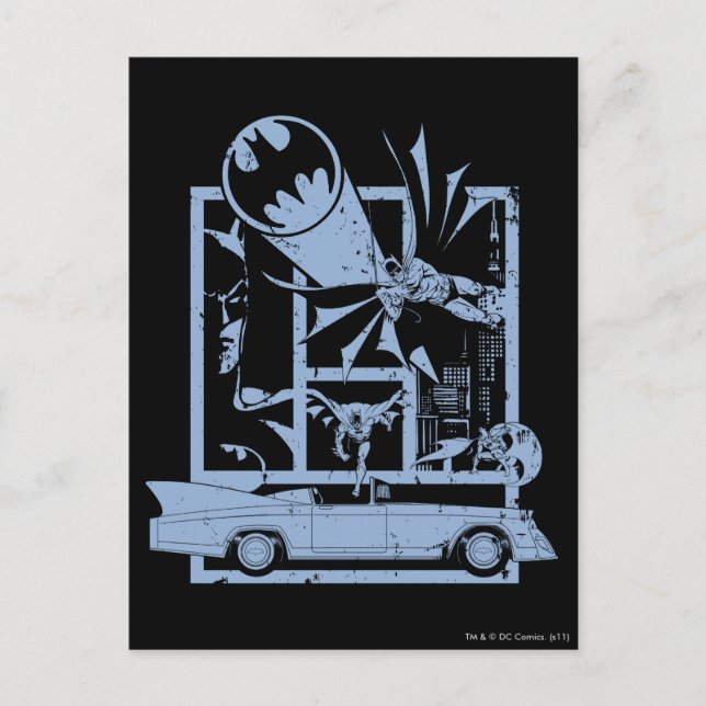 Cartão Postal Batman - Picto Blue (Frente)