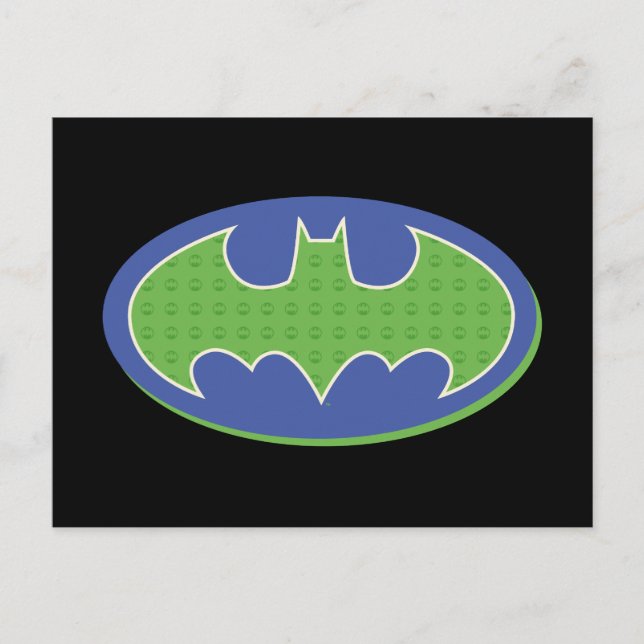 Cartão Postal Batman | Símbolo roxo e verde (Frente)