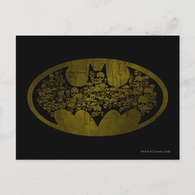 Cartão Postal Batman Symbol | Skulls in Bat Logo (Frente)