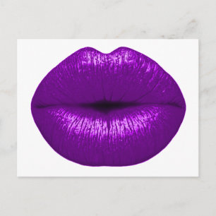 CARTÃO POSTAL BATOM ROXO POSITIVAMENTE MAQUIAGEM BELEZA MODA P