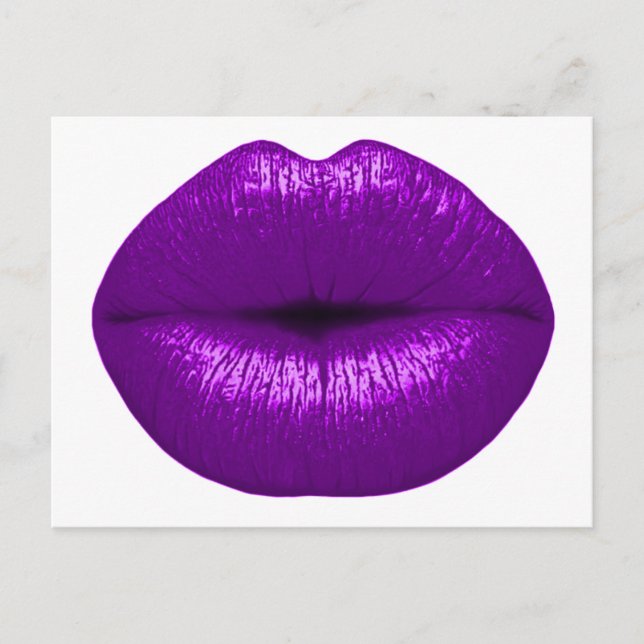 CARTÃO POSTAL BATOM ROXO POSITIVAMENTE MAQUIAGEM BELEZA MODA P (Frente)
