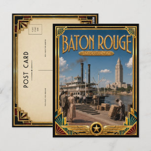 Cartão Postal Baton Rouge Louisiana Arte Deco Vintage Idade Dour