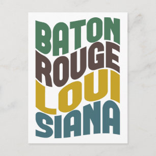 Cartão Postal Baton Rouge Louisiana Retro Wave