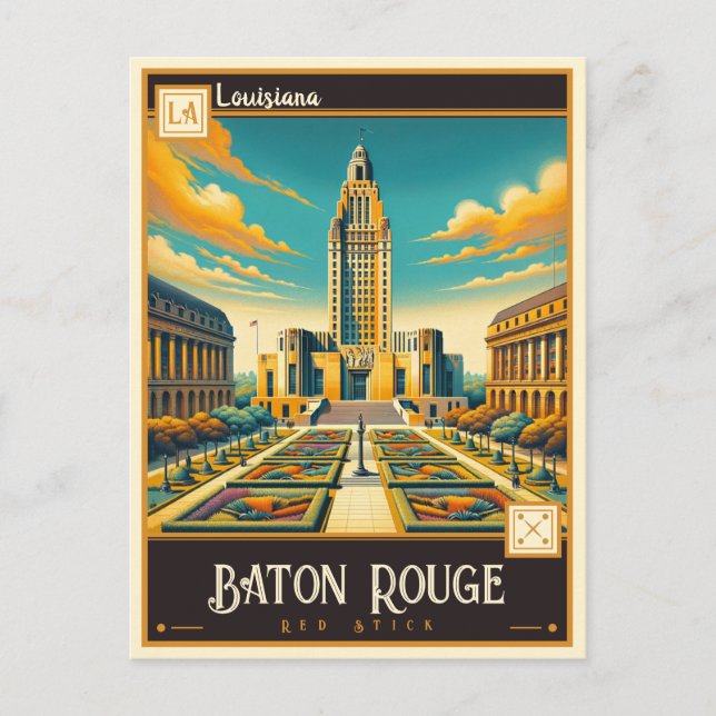 Cartão Postal Baton Rouge, Louisiana | Vintage (Frente)