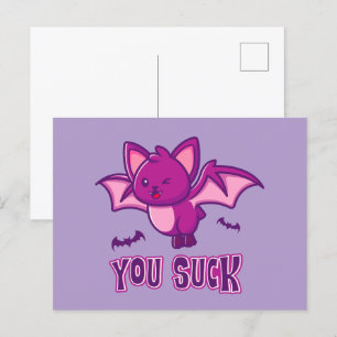 Cartão Postal Bats de Vampiro bonitos e Dias de as Bruxas engraç