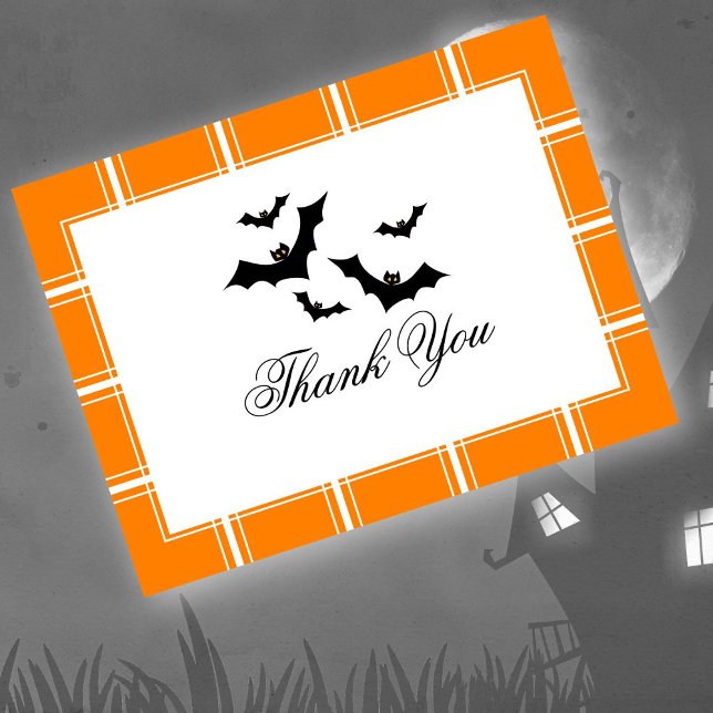 Cartão Postal Bats Obrigado Halloween White (Criador carregado)