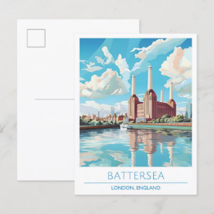 Cartão Postal Battersea London England Viagens vintage