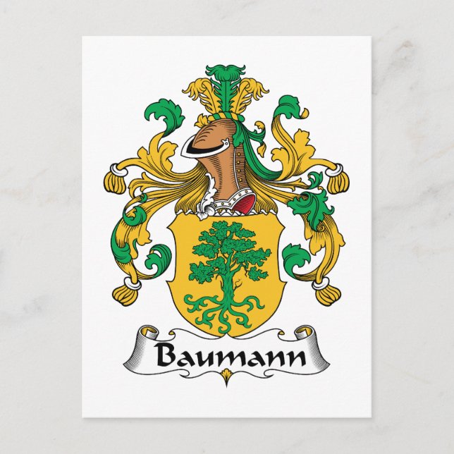 Cartão Postal Baumann Family Crest (Frente)