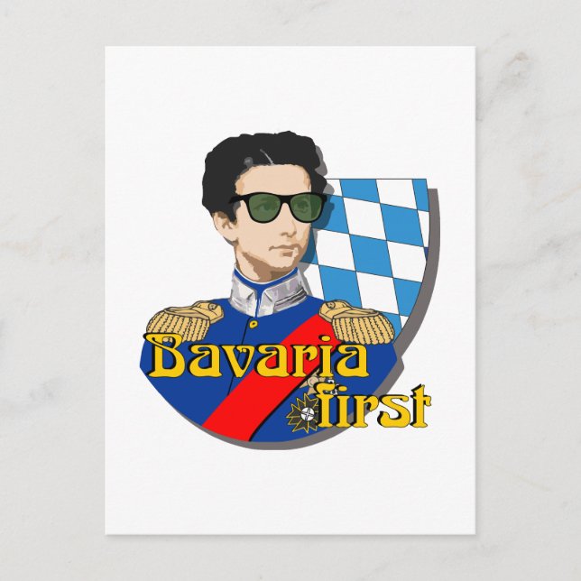 Cartão Postal Bavaria First König Ludwig II mit Brille  (Frente)