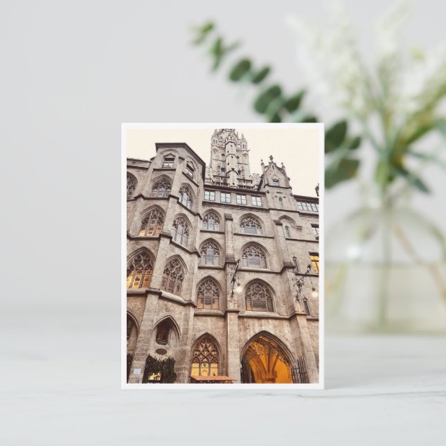 Cartão Postal Bavaria Rathaus-Glockenspiel em Munique, Alemanha (Em pé/Frente)