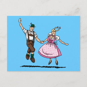 Cartão postal Bavarian BEER FESTIVAL Casal Dancing