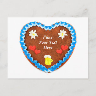 Cartão Postal Bavarian Oktoberfest Gingercake com c