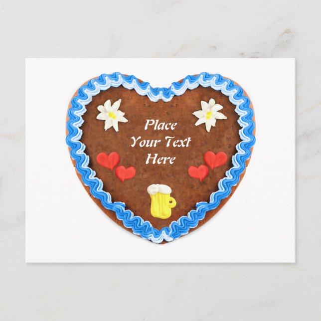 Cartão Postal Bavarian Oktoberfest Gingercake com c (Frente)