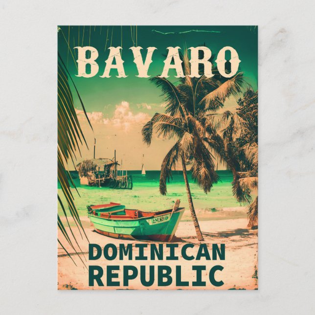 Cartão Postal Bavaro Beach República Dominicana Retro Souvenir 6 (Frente)