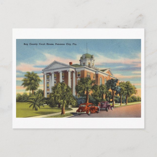 Cartão Postal Bay County Court House, Panama City, Flórida (Frente)