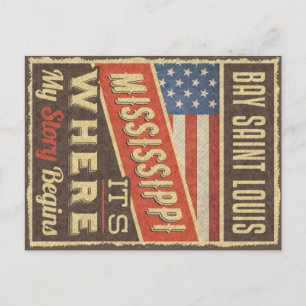 Cartão Postal Bay Santo Louis Mississippi