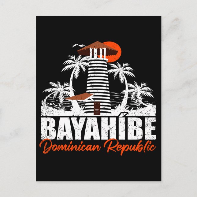 Cartão Postal Bayahibe República Dominicana - Retro Vintage 60s (Frente)