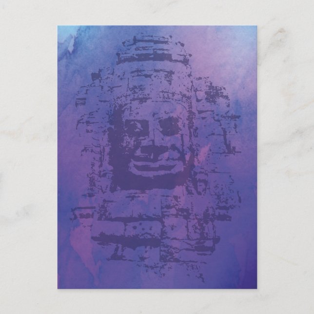 Cartão Postal Bayon Face Purple (Frente)