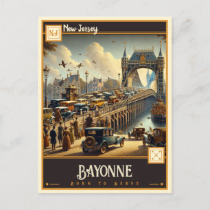 Cartão Postal Bayonne, Nova Jersey Vintage