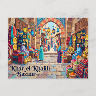 Cartão Postal Bazar Khan el-Khalili Egito