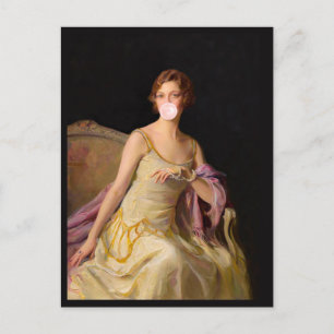 Cartão Postal Bble Gum Diva em Vestido Amarelo