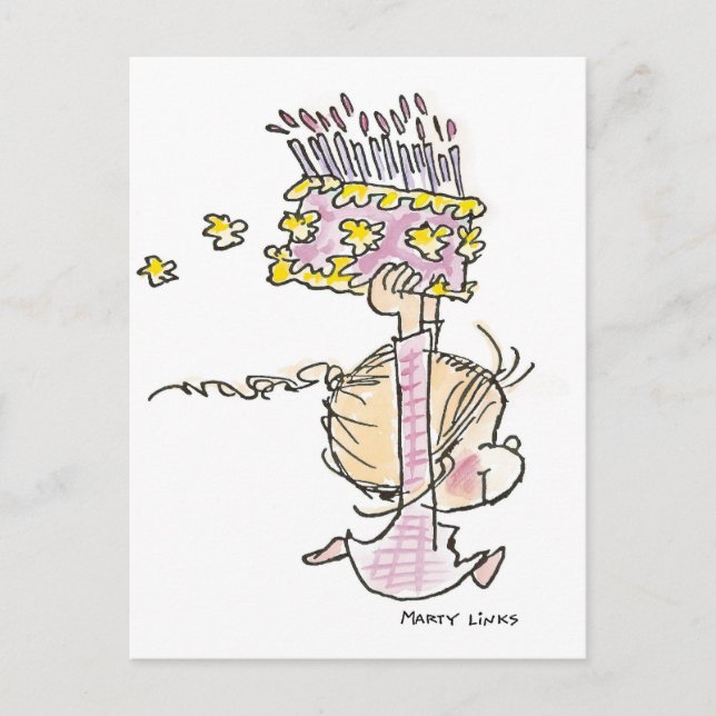 Cartão Postal BD-001 Birthday Girl Running (Frente)