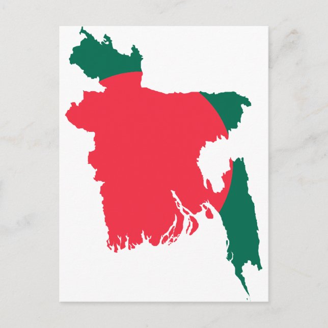 Cartão Postal BD do mapa de Bangladesh (Frente)