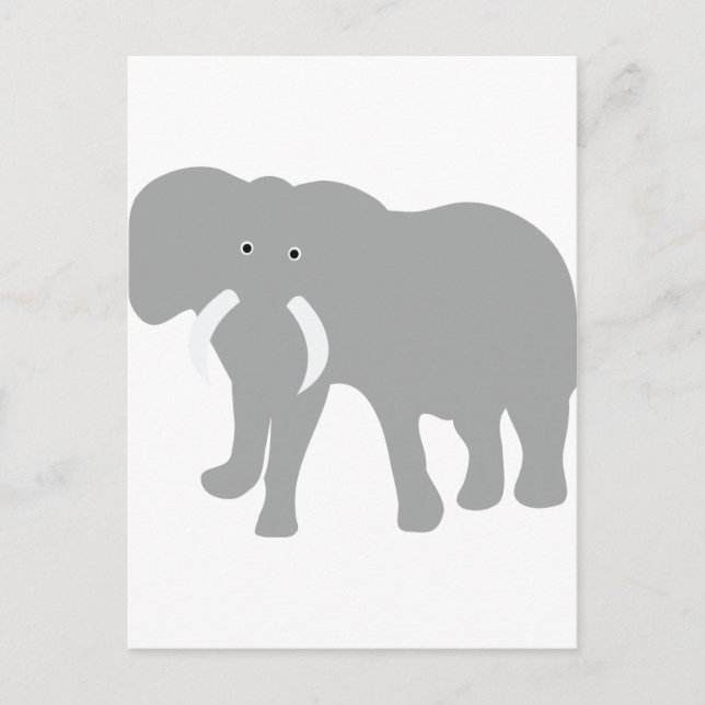 Cartão Postal BD elefante de cinza (Frente)