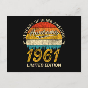 Cartão Postal Bday de 60 anos 1961 Impressionante desde o 60º an