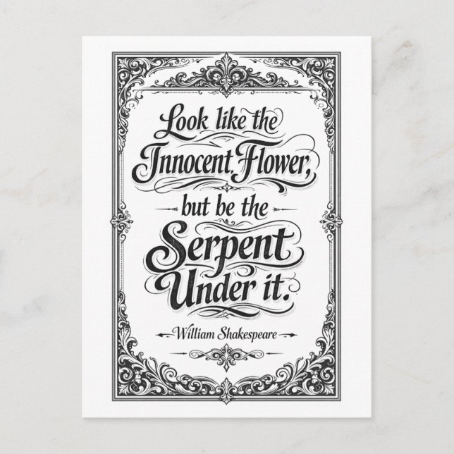 Cartão Postal "Be the Serpent" Shakespeare (Frente)